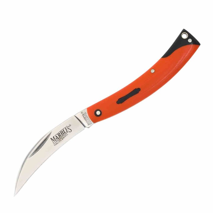 Lot de 3 Couteau De Druide Marbles Reaper Lame Wharncliffe Acier 440A Manche G10 Orange MR590 - Livraison Gratuite