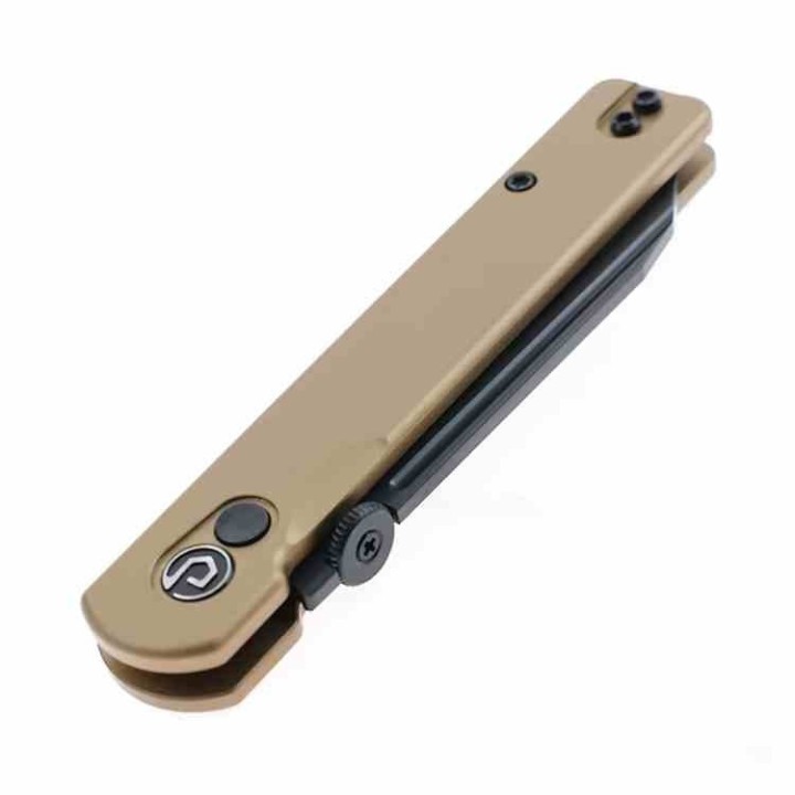 Couteau Defcon Operator Lame Tanto Reverse Acier 14C28N Noir Manche Aluminium Tan TD013DM - Livraison Gratuite