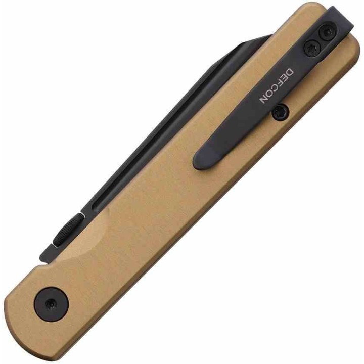 Couteau Defcon Operator Lame Tanto Reverse Acier 14C28N Noir Manche Aluminium Tan TD013DM - Livraison Gratuite
