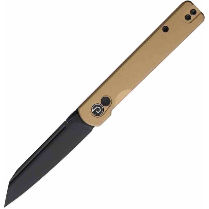Couteau Defcon Operator Lame Tanto Reverse Acier 14C28N Noir Manche Aluminium Tan TD013DM - Livraison Gratuite