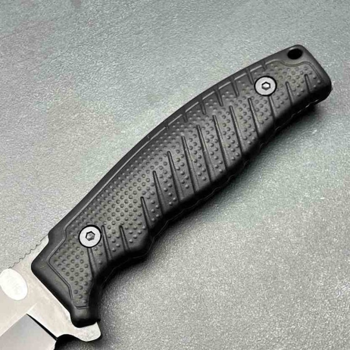 Couteau à Lame Fixe WithArmour Lame Clip Point Acier Inoxydable Noire Manche ABS Noir WARG2E49 - Livraison Gratuite