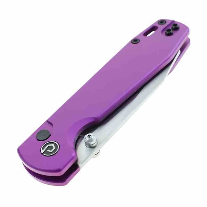 Couteau Defcon Tier 1 Lame Sheepsfoot Acier 14C28N Manche Alu Purple Button-Lock TD014PP - Livraison Gratuite