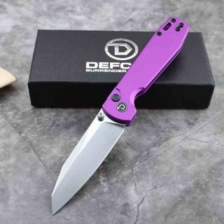 Couteau Defcon Tier 1 Lame Sheepsfoot Acier 14C28N Manche Alu Purple Button-Lock TD014PP - Livraison Gratuite