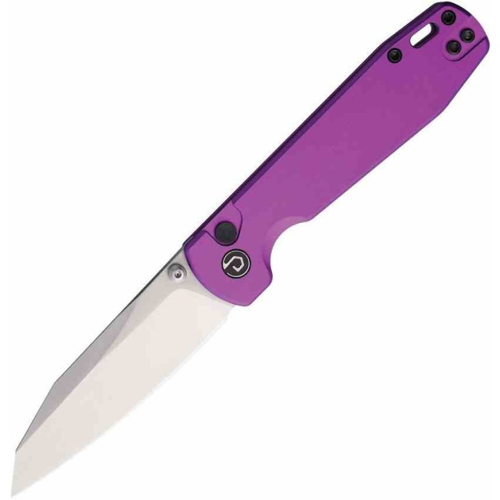 Couteau Defcon Tier 1 Lame Sheepsfoot Acier 14C28N Manche Alu Purple Button-Lock TD014PP - Livraison Gratuite