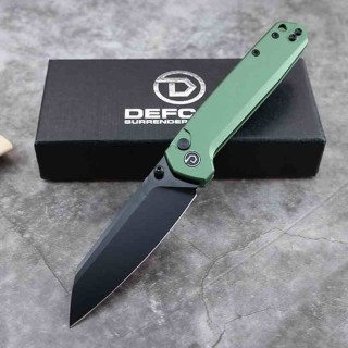 Couteau Defcon Tier 2 Lame Sheepsfoot Acier 14C28N Manche Alu OD Green Button-Lock TD015OD - Livraison Gratuite