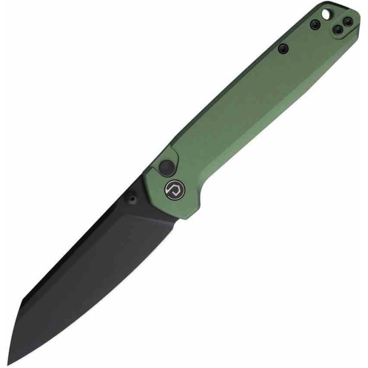 Couteau Defcon Tier 2 Lame Sheepsfoot Acier 14C28N Manche Alu OD Green Button-Lock TD015OD - Livraison Gratuite