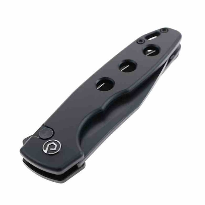 Couteau Defcon Ghost Lame Sheepfoot Acier 14C28N Noire Manche Alu Noir Buttonlock TD016BK - Livraison Gratuite
