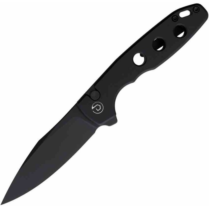 Couteau Defcon Ghost Lame Sheepfoot Acier 14C28N Noire Manche Alu Noir Buttonlock TD016BK - Livraison Gratuite