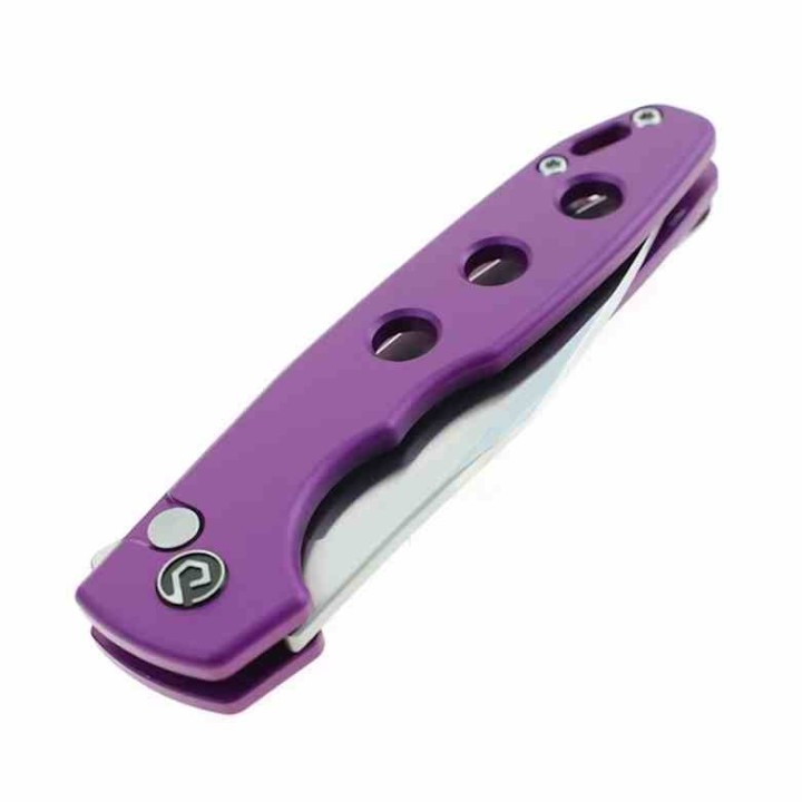 Couteau Defcon Ghost Purple Lame Sheepsfoot Acier 14C28N Manche Alu Buttonlock TD016PP - Livraison Gratuite