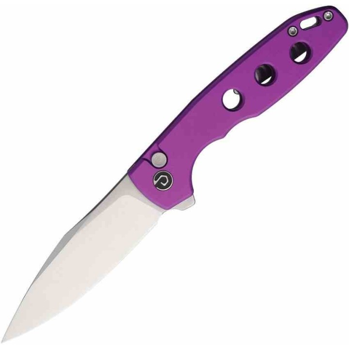 Couteau Defcon Ghost Purple Lame Sheepsfoot Acier 14C28N Manche Alu Buttonlock TD016PP - Livraison Gratuite