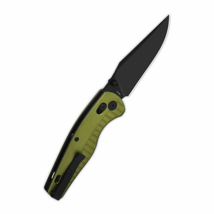 Couteau QSP Reptile Clip-Point Acier 14C28N Manche Aluminium Vert Sécurité Glyde Lock QS165B2 - Livraison Gratuite