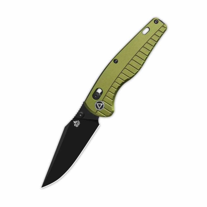 Couteau QSP Reptile Clip-Point Acier 14C28N Manche Aluminium Vert Sécurité Glyde Lock QS165B2 - Livraison Gratuite