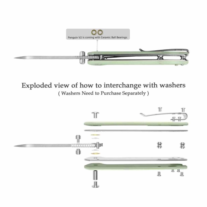 Couteau QSP Penguin V2 Sheepfoot Acier D2 Manche G10 Jade Sécurité Liner Lock QS130V2G1 - Livraison Gratuite