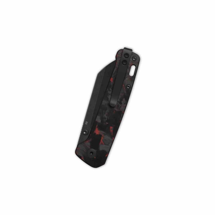 Couteau QSP Penguin V2 Sheepfoot Acier D2 Manche Carbone Rouge Sécurité Liner Lock QS130V2F2 - Livraison Gratuite