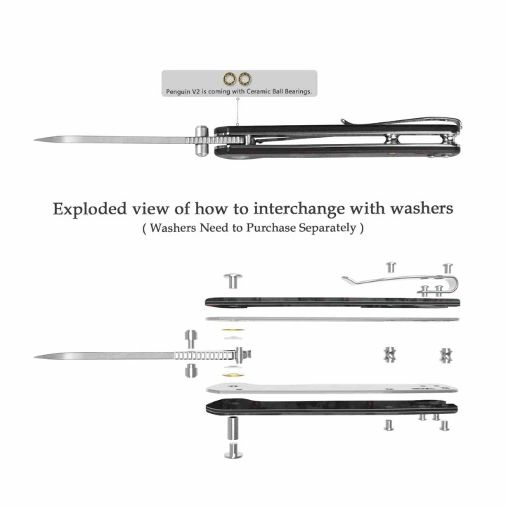 Couteau QSP Penguin V2 Sheepfoot Acier D2 Satin Manche Carbone Rouge Liner Lock QS130V2F1 - Livraison Gratuite
