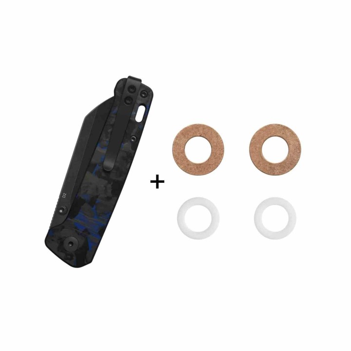 Couteau QSP Penguin V2 Sheepfoot Acier D2 Manche Carbone Bleu Sécurité Liner Lock QS130V2E2 - Livraison Gratuite