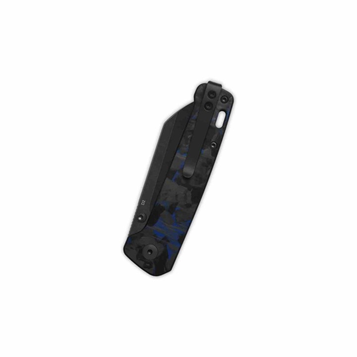 Couteau QSP Penguin V2 Sheepfoot Acier D2 Manche Carbone Bleu Sécurité Liner Lock QS130V2E2 - Livraison Gratuite