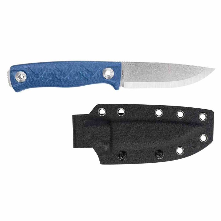 Couteau Bushcraft SRM Bushcut 702T-ME Lame Acier 14C28N Manche Micarta Bleu Étui Kydex SRM702TME - Livraison Gratuite