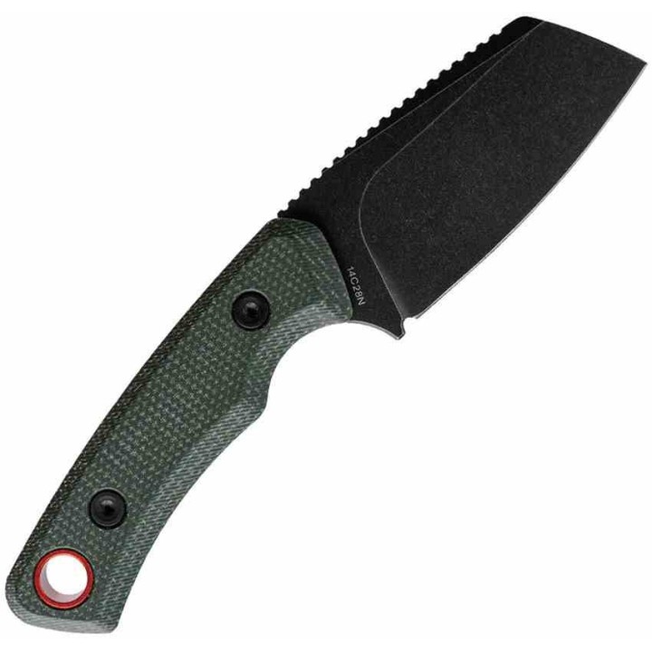 Couteau Vosteed Marmoset D0701 Lame Cleaver Acier 14C28N Manche Micarta Vert Étui Kydex VOSD0701 - Livraison Gratuite