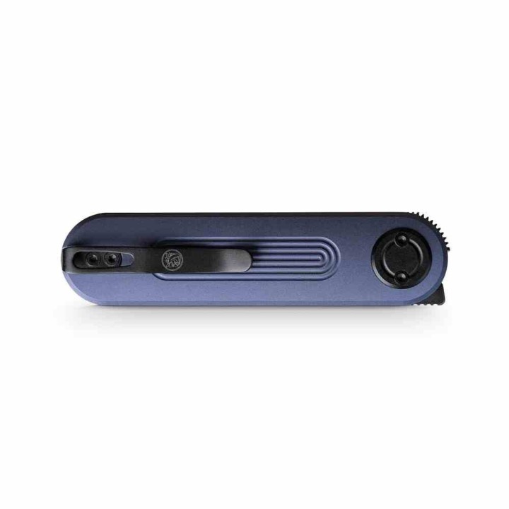 Couteau Vosteed Corgi V295 Lame Drop Point Acier S35VN Noire Manche Alu Bleu Vanchor Lock VOSA3706 - Livraison Gratuite