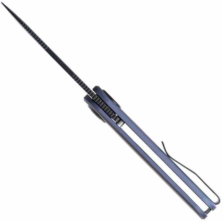 Couteau Vosteed Corgi V295 Lame Drop Point Acier S35VN Noire Manche Alu Bleu Vanchor Lock VOSA3706 - Livraison Gratuite