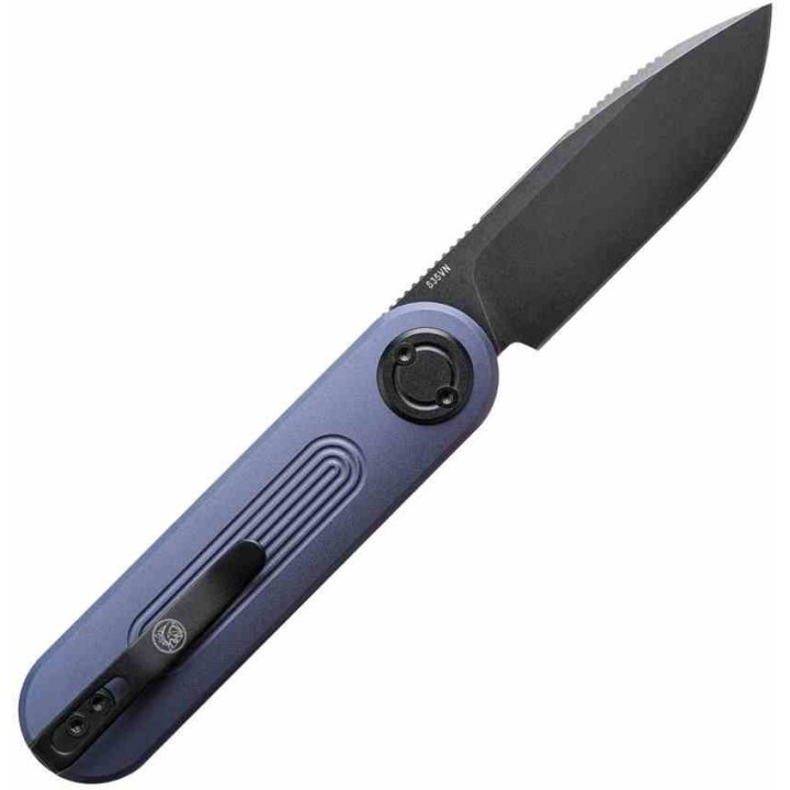 Couteau Vosteed Corgi V295 Lame Drop Point Acier S35VN Noire Manche Alu Bleu Vanchor Lock VOSA3706 - Livraison Gratuite