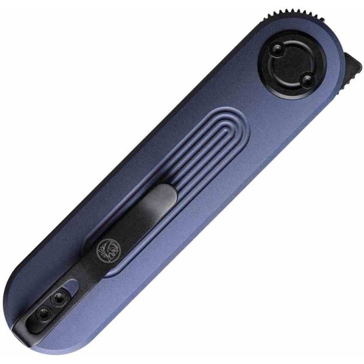 Couteau Vosteed Corgi V295 Lame Drop Point Acier S35VN Noire Manche Alu Bleu Vanchor Lock VOSA3706 - Livraison Gratuite