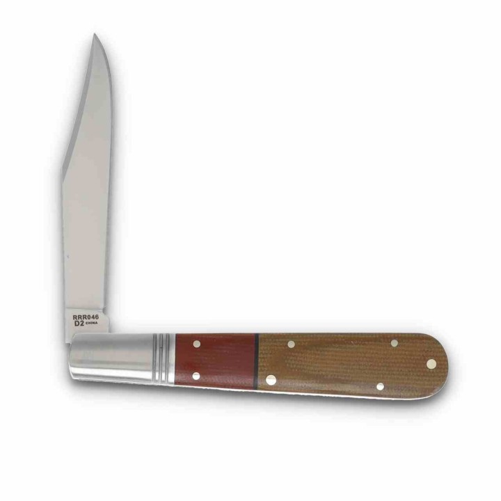 Couteau Rough Ryder Reserve Longfellow Barlow Slipjoint Lame Clip Point Acier D2 Manche Micarta RRR046 - Livraison Gratuite