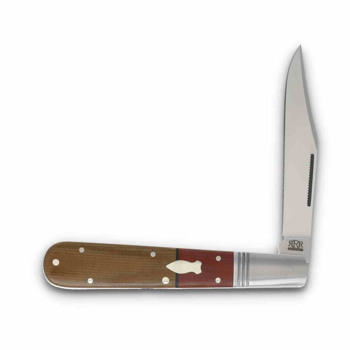 Couteau Rough Ryder Reserve Longfellow Barlow Slipjoint Lame Clip Point Acier D2 Manche Micarta RRR046 - Livraison Gratuite