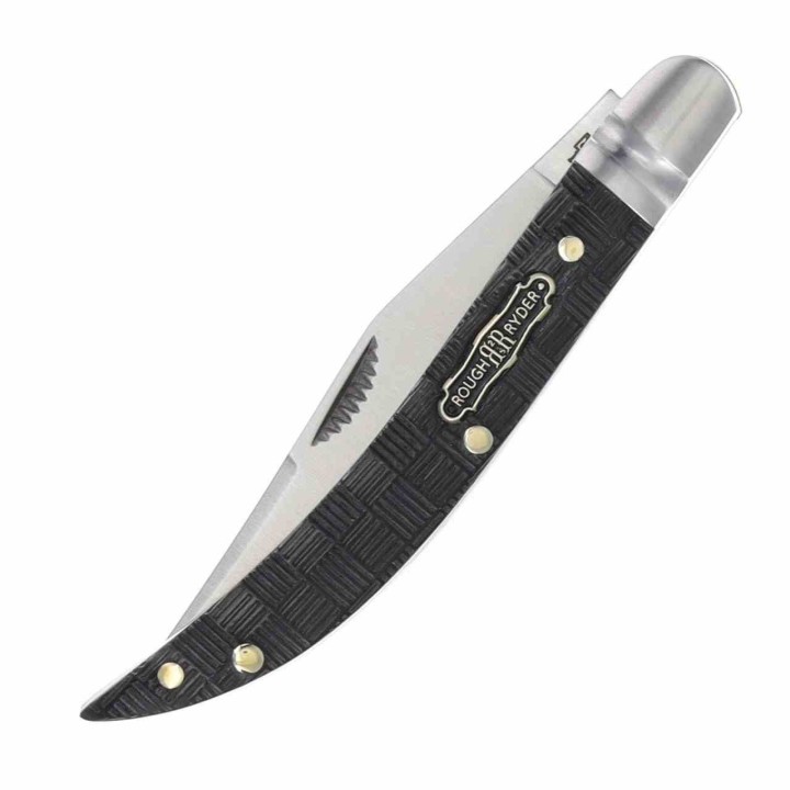 Couteau Rough Ryder Black Reserve Barehead Toothpick Slipjoint Lame Clip Point Acier 440 Manche Bois RR2566 - Livraison Gratuite