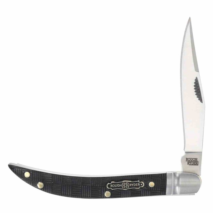Couteau Rough Ryder Black Reserve Barehead Toothpick Slipjoint Lame Clip Point Acier 440 Manche Bois RR2566 - Livraison Gratuite