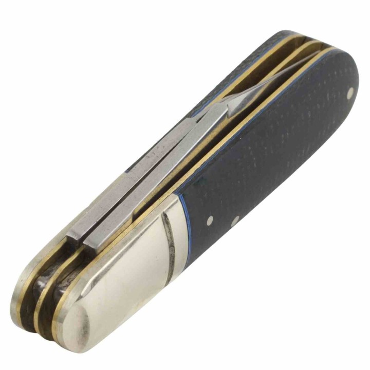 Couteau Rough Ryder Classic Carbon II Barlow Slipjoint Lames Acier Carbone T10 Manche Micarta RR2210 - Livraison Gratuite