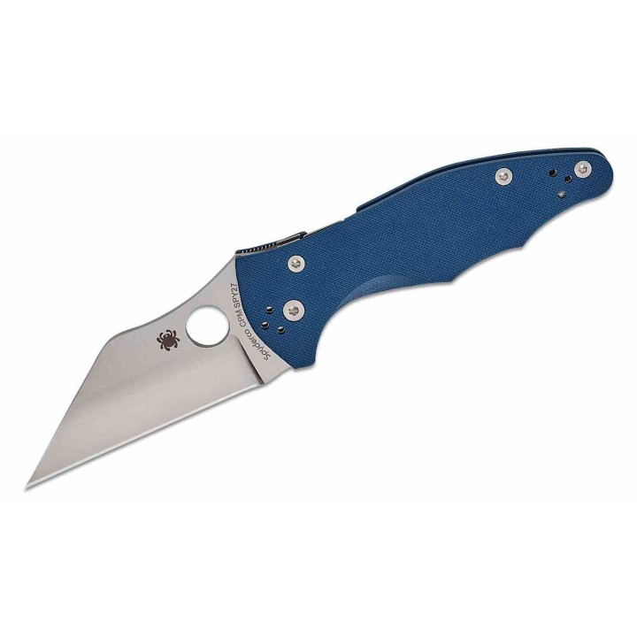 Couteau Spyderco Yojimbo 2 Lame Wharncliffe Acier CPM SPY27 Manche G10 Bleu Compression Lock USA SC85GPCBL2 - Livraison Gratuite