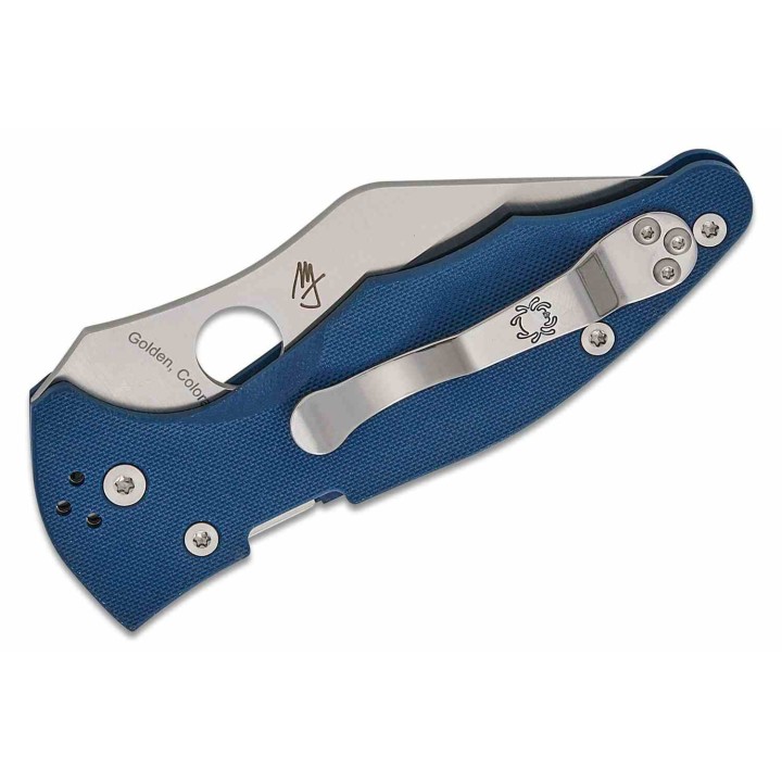 Couteau Spyderco Yojimbo 2 Lame Wharncliffe Acier CPM SPY27 Manche G10 Bleu Compression Lock USA SC85GPCBL2 - Livraison Gratuite