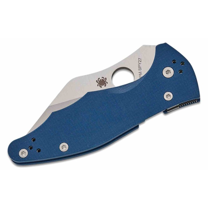 Couteau Spyderco Yojimbo 2 Lame Wharncliffe Acier CPM SPY27 Manche G10 Bleu Compression Lock USA SC85GPCBL2 - Livraison Gratuite