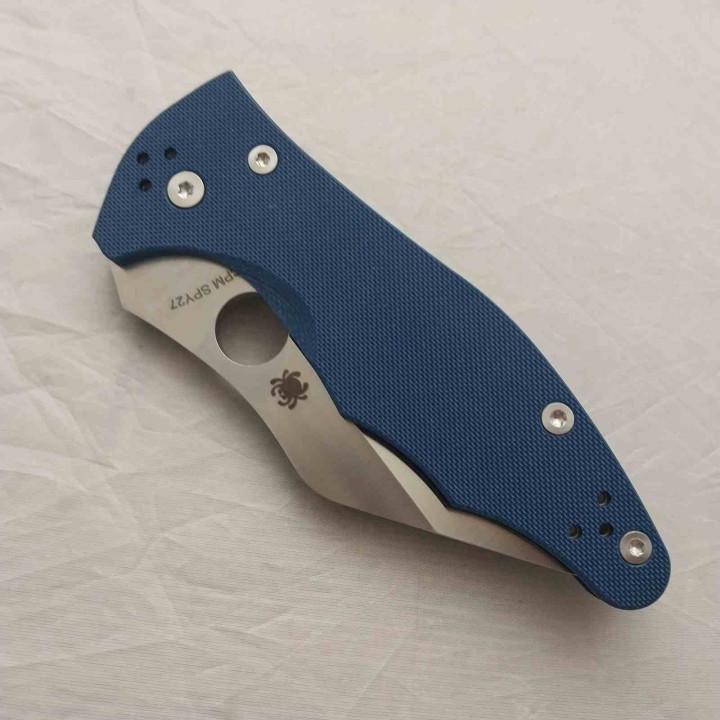 Couteau Spyderco Yojimbo 2 Lame Wharncliffe Acier CPM SPY27 Manche G10 Bleu Compression Lock USA SC85GPCBL2 - Livraison Gratuite