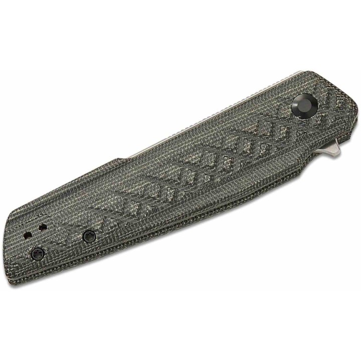 Couteau Kizer Skinner Lame Reverse Tanto Acier Nitro-V Manche Micarta Noir Liner Lock KIV3725A2 - Livraison Gratuite