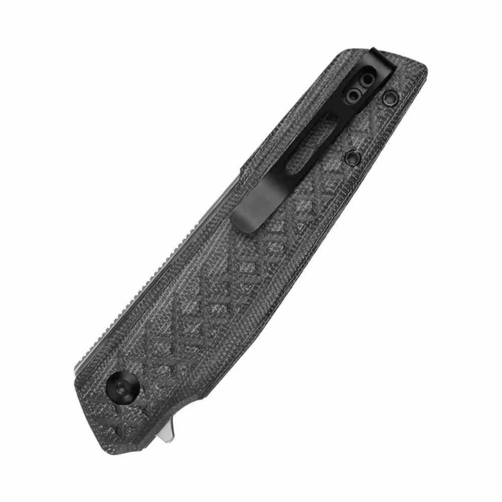 Couteau Kizer Skinner Lame Reverse Tanto Acier Nitro-V Manche Micarta Noir Liner Lock KIV3725A2 - Livraison Gratuite