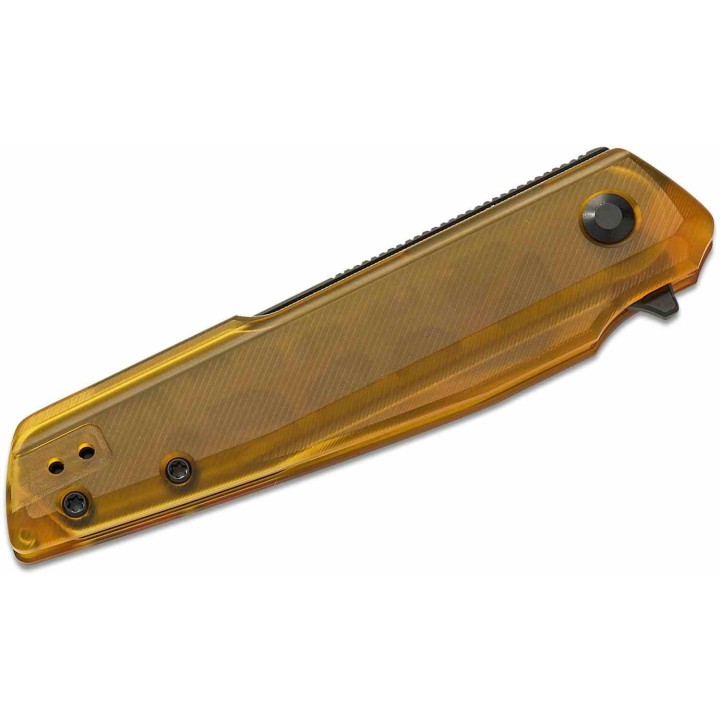 Couteau Kizer Skinner Lame Reverse Tanto Acier Nitro-V Noire Manche PEI Jaune Liner Lock KIV3725A1 - Livraison Gratuite