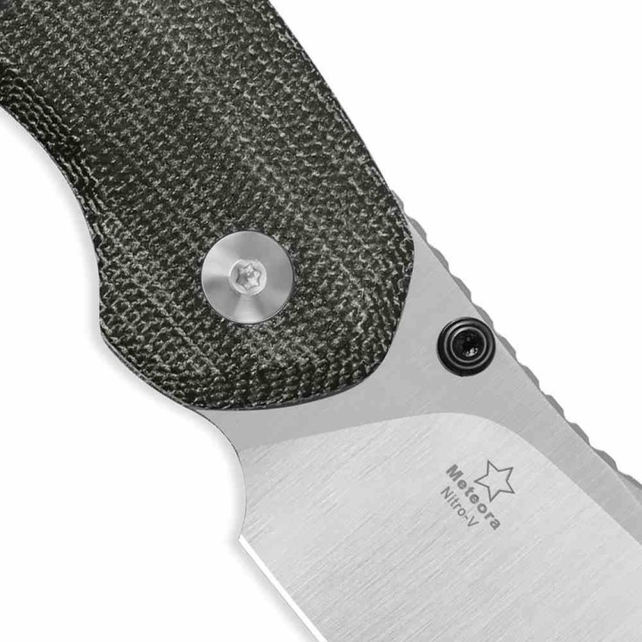 Couteau Kizer Meteora Lame Drop Point Acier Nitro-V Manche Micarta Noir Liner Lock KIV3730A1 - Livraison Gratuite