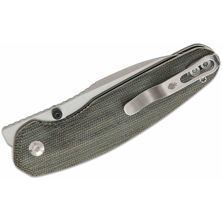 Couteau Kizer Meteora Lame Drop Point Acier Nitro-V Manche Micarta Noir Liner Lock KIV3730A1 - Livraison Gratuite