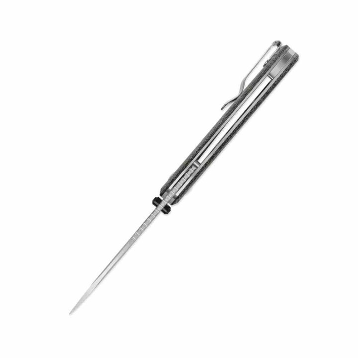 Couteau Kizer Meteora Lame Drop Point Acier Nitro-V Manche Micarta Noir Liner Lock KIV3730A1 - Livraison Gratuite