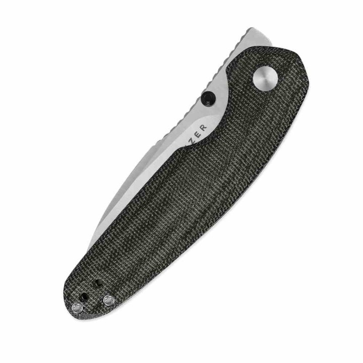 Couteau Kizer Meteora Lame Drop Point Acier Nitro-V Manche Micarta Noir Liner Lock KIV3730A1 - Livraison Gratuite