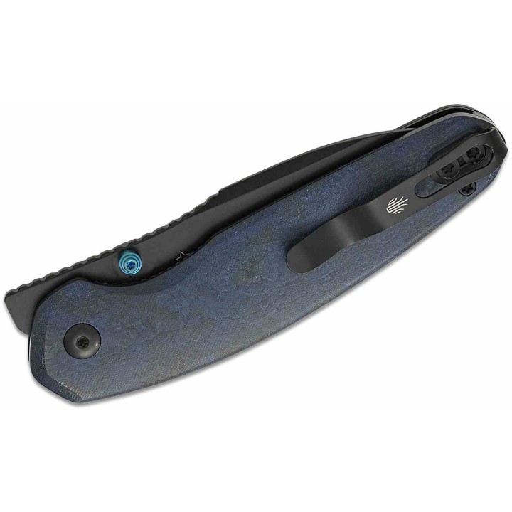 Couteau Kizer Meteora Lame Acier Nitro-V Black Manche Richlite Blue Canyon Liner Lock KIV3730A3 - Livraison Gratuite