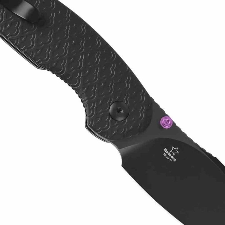 Couteau Kizer Meteora Lame Drop Point Acier Nitro-V Manche Aluminium Noir Liner Lock KIV3730A2 - Livraison Gratuite