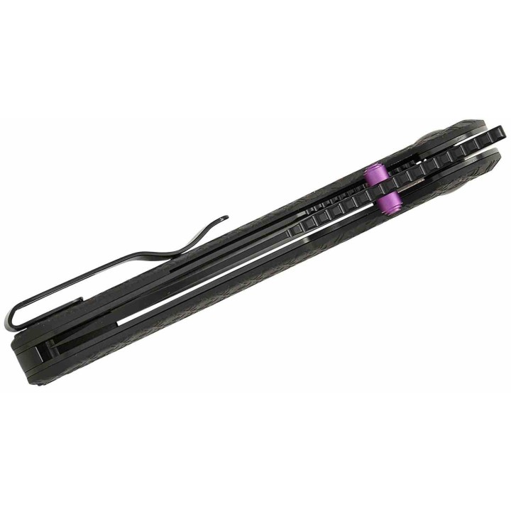 Couteau Kizer Meteora Lame Drop Point Acier Nitro-V Manche Aluminium Noir Liner Lock KIV3730A2 - Livraison Gratuite
