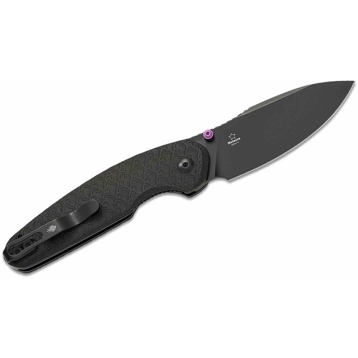 Couteau Kizer Meteora Lame Drop Point Acier Nitro-V Manche Aluminium Noir Liner Lock KIV3730A2 - Livraison Gratuite
