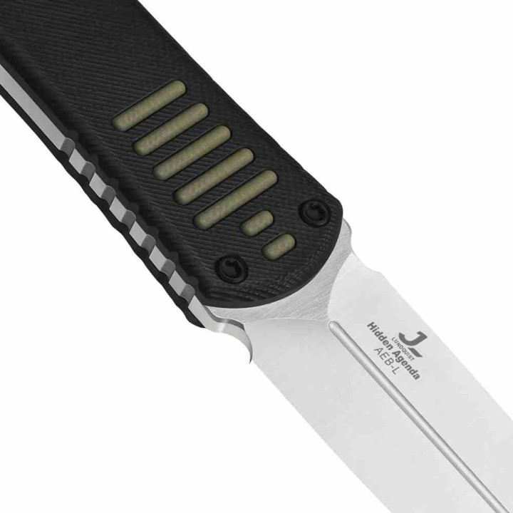 Couteau Kizer Hidden Agenda Lame Dague Acier AEB-L Manche G10 Black/Green Gaine Kydex KI1083A2 - Livraison Gratuite