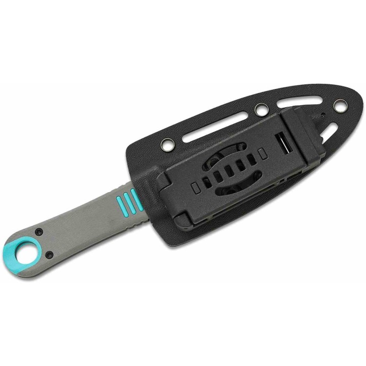 Couteau Kizer Hidden Agenda Lame Dague Acier AEB-L Noire Manche G10 Gris/Bleu Gaine Kydex KI1083A3 - Livraison Gratuite