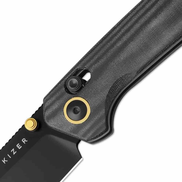 Couteau Kizer Madrac Lame Cleaver Acier Nitro-V Black Manche Micarta Noir Clutch Lock KIV3693A1 -  Livraison Gratuite
